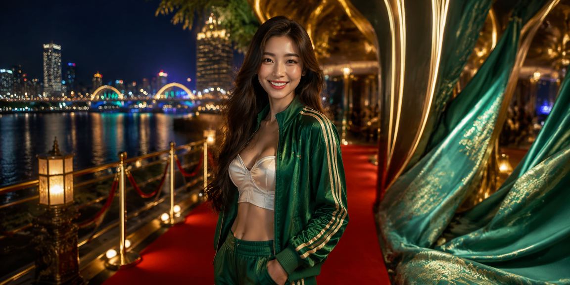 Thiếu nữ áo dài tại sòng casino Đà Nẵng với không khí lễ hội rực rỡ
