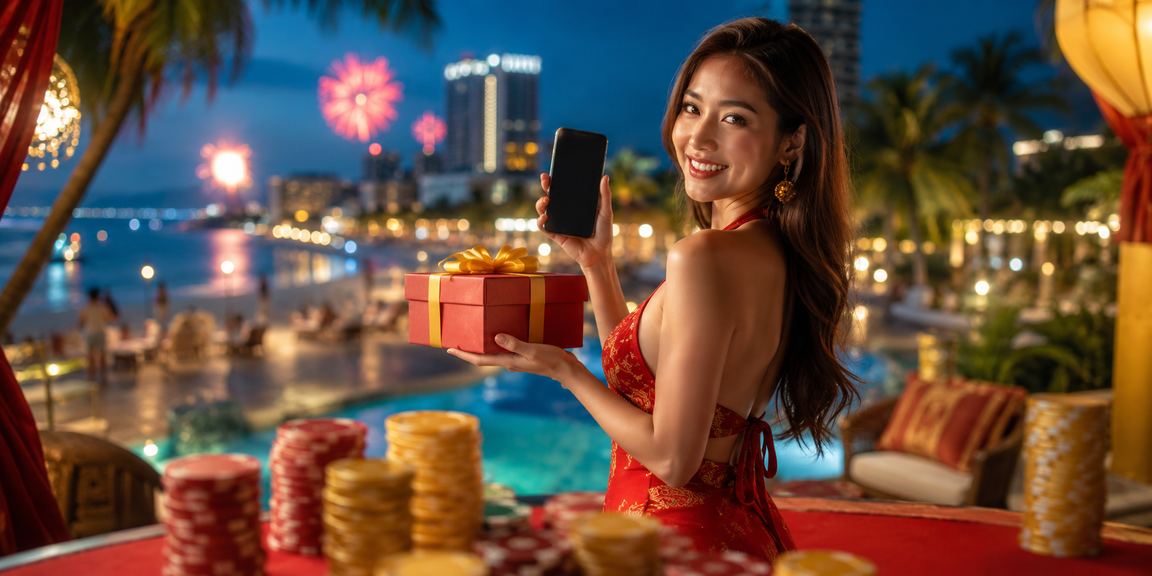 Cảnh giải trí casino trực tuyến đặc trưng tại Việt Nam với không khí sôi động và hiện đại